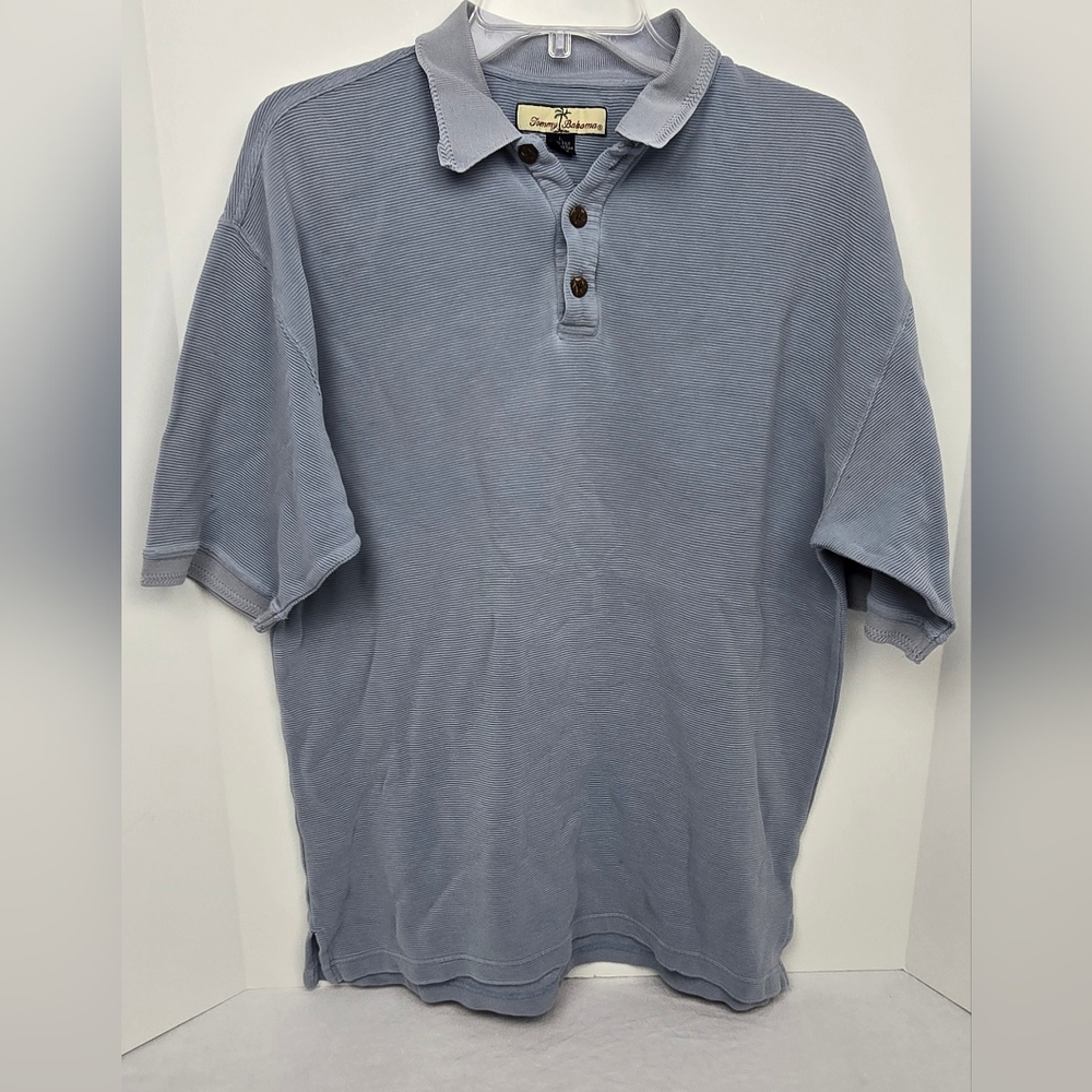 Tommy Bahama Men’s Polo Short Sleeve Golf Size Large Blue Silk Cotton